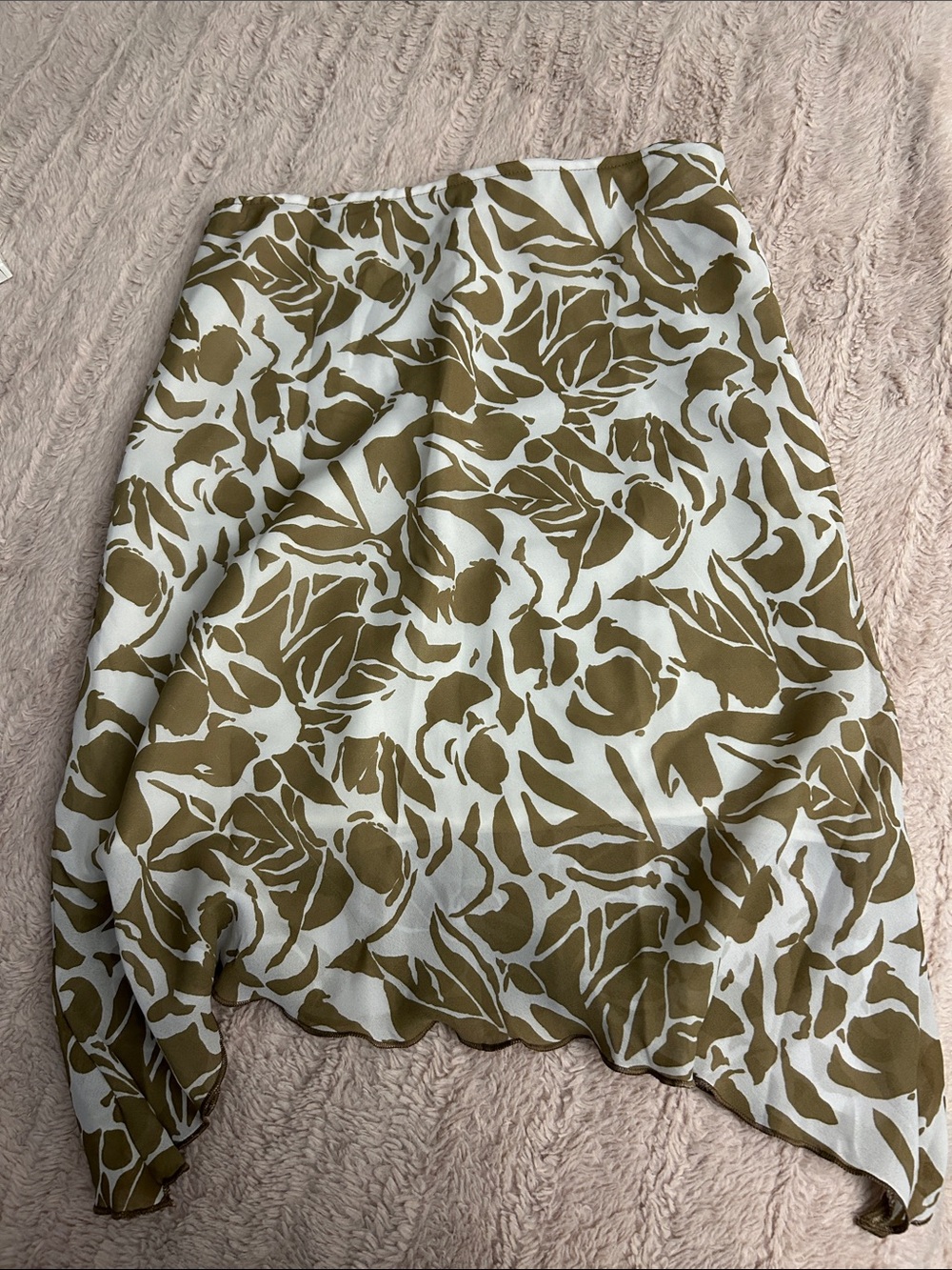 Yessica White & Olive Floral Print Skirt